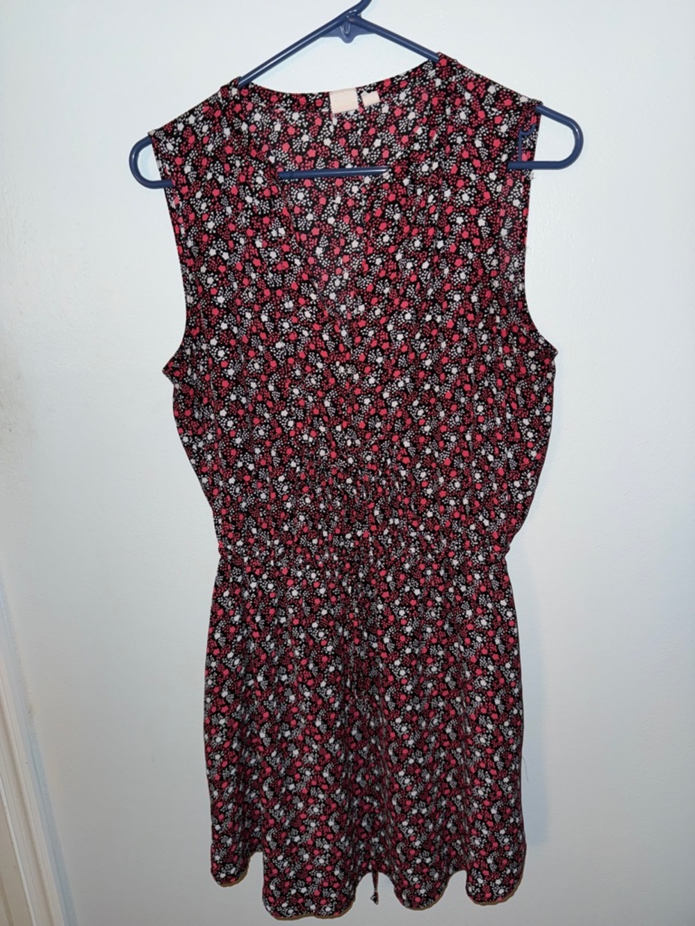 GAP Black Floral-Print Sleeveless Mini Dress
